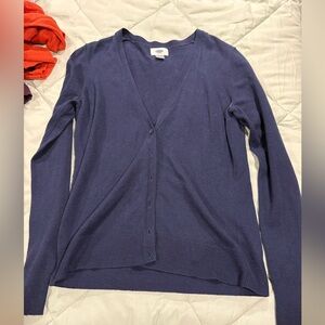 Old Navy Women's Navy Blue V-Neck Button Cardigan